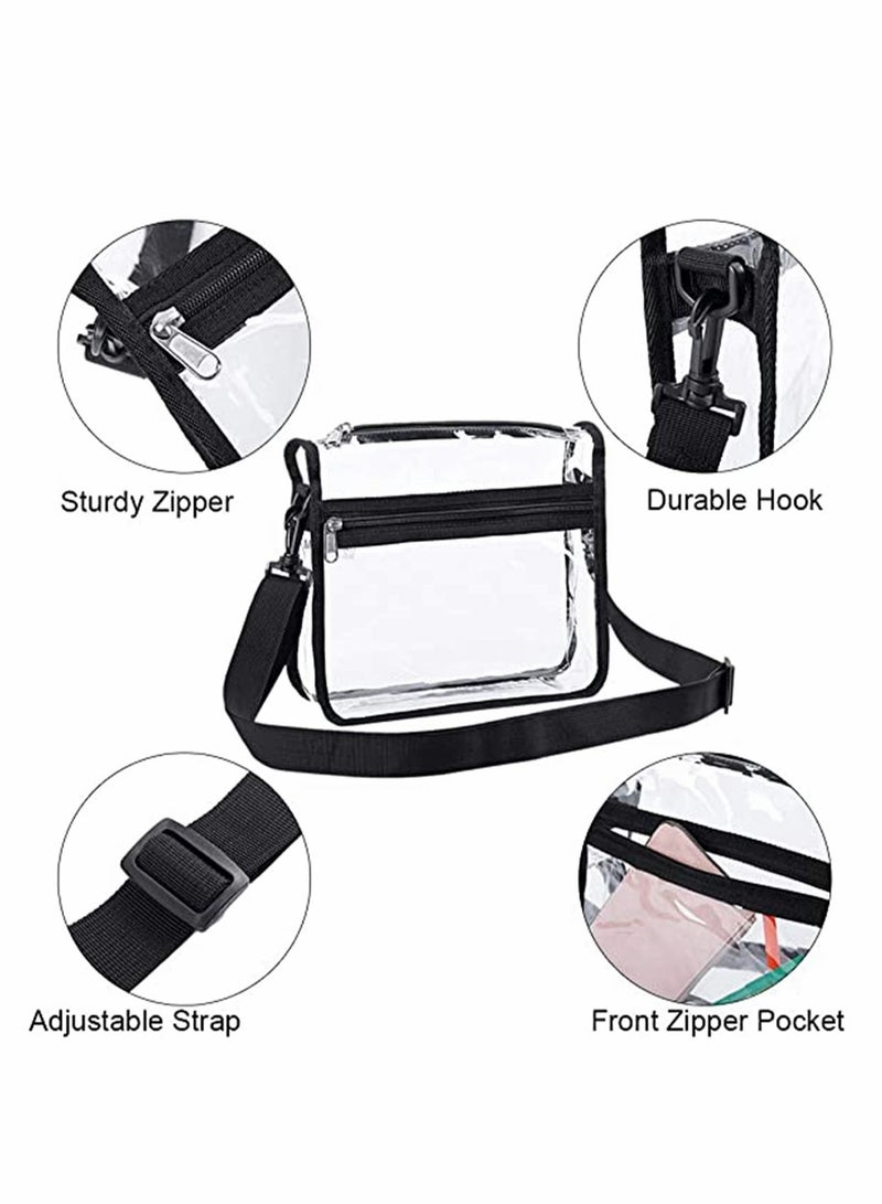 Excefore Clear Crossbody Purse Bag - Stadium Approved, Gym Clear Shoulder Tote Bag with Front Pocket and Adjustable Strap for Women and Men, Body Shoulder Bag for Work & Business Travel  - Image 5