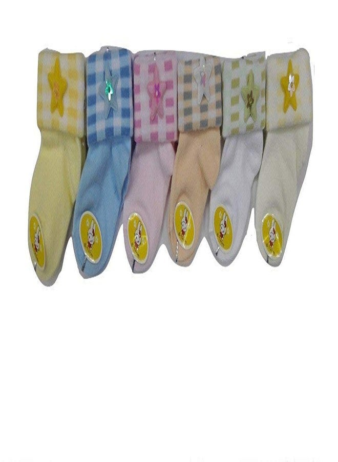 CAMEY baby socks star design pack of 6 multi color (6-12 months) - Image 1