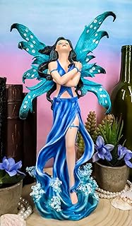 Ebros Gift Aqua Water Elemental Fairy Naiad Goddess Statue 12" Tall Ocean Aphrodite Fairy Rising Over Waves Fantasy - Image 1
