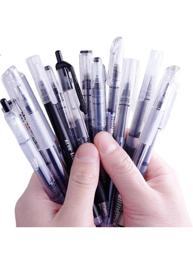 Snowhite Elementary School Top Student Set, Direct Liquid Rollerball Pen, Quick-Drying, For Students, Gel Pen, Exam Pen, Signing Pen, Black, 0.5Mm, Study Pen Set, 6 Pens/Set - Image 2