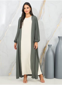Side Slit Regular Fit Maxi Length Kimono
