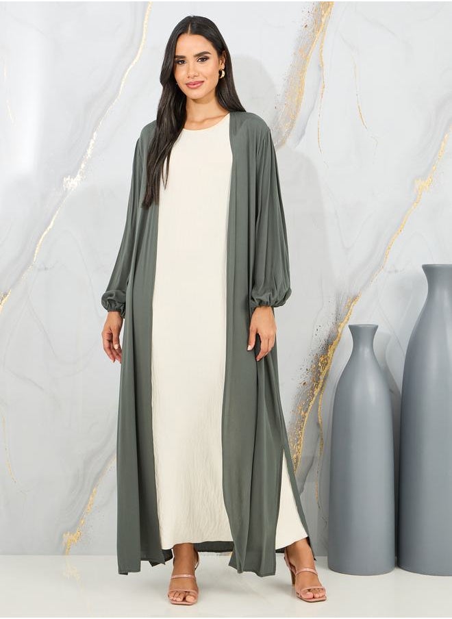 Styli - Side Slit Regular Fit Maxi Length Kimono - Image 1