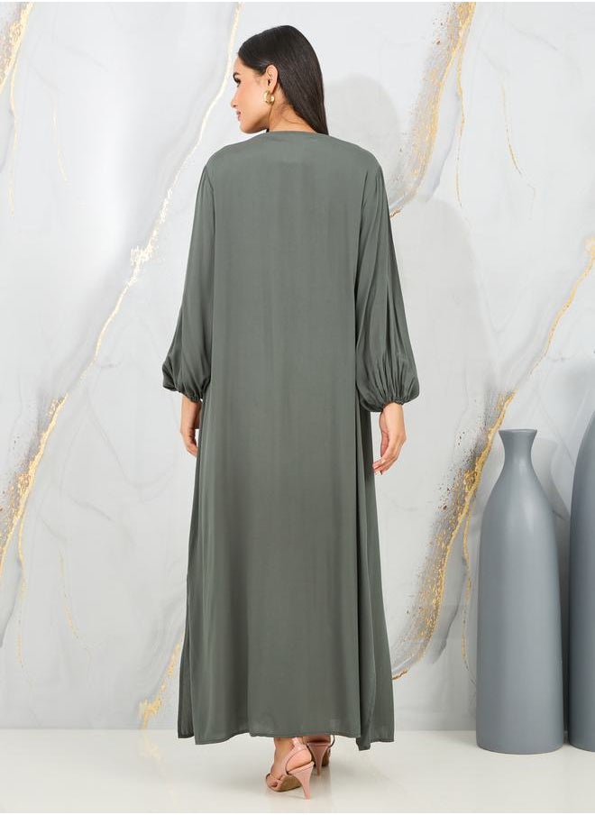Styli - Side Slit Regular Fit Maxi Length Kimono - Image 1