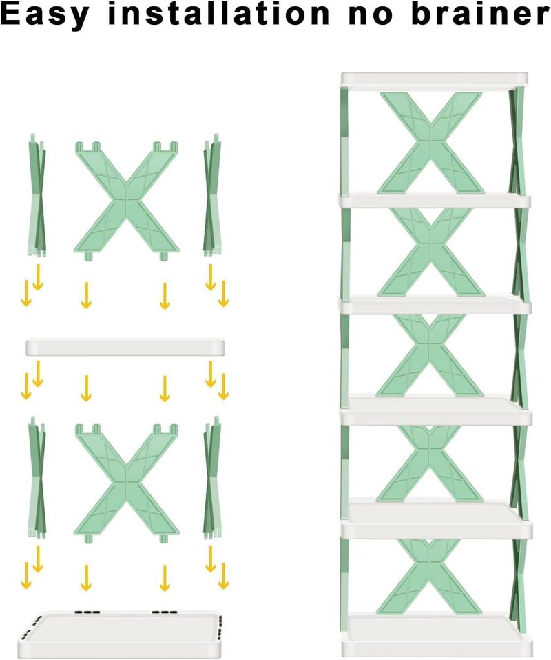 LYSIREN MultiPurpose Stackable Shoe Rack Adjustable Slots Stylish Shoe Storage Organizer for Bedroom and Entryway Easy Assembly Durable Home Stand for Footwear Multicolor 5 Layer - Image 5
