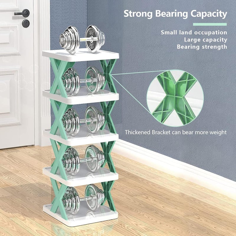 LYSIREN MultiPurpose Stackable Shoe Rack Adjustable Slots Stylish Shoe Storage Organizer for Bedroom and Entryway Easy Assembly Durable Home Stand for Footwear Multicolor 5 Layer - Image 3