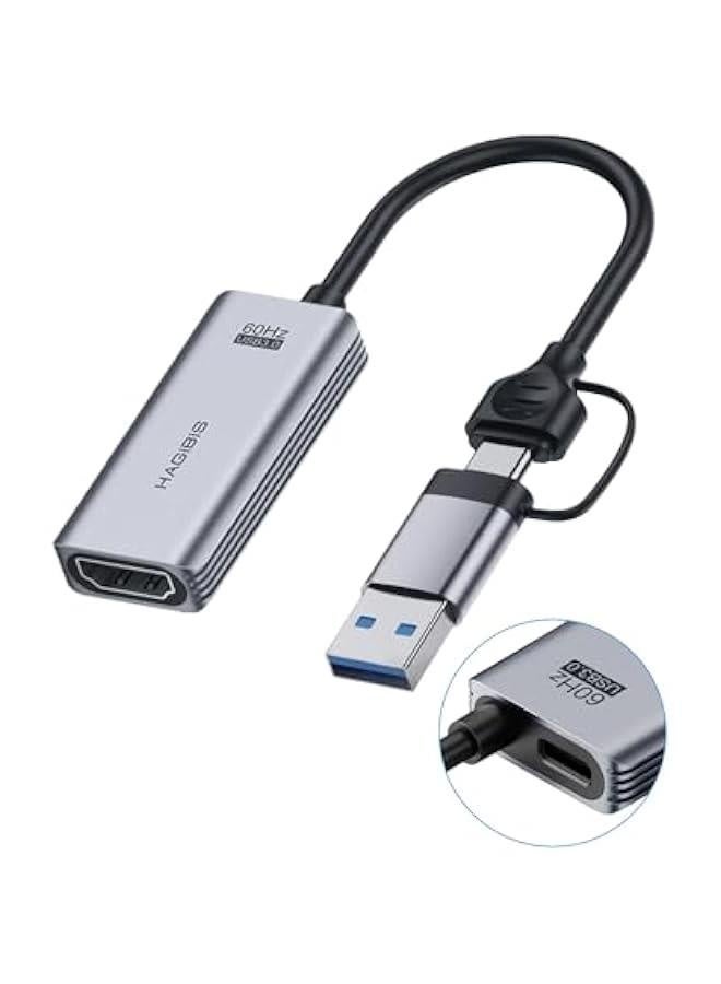 USB3.0 Video Capture Card with 100W PD HDMI to USB/USB C 1080P HD 60fps Live and Record Video Audio Game MS2130 for Quest 3 VR Switch PS4/5 Live Broadcast, Gaming, Streaming (UHC07P)  - Image 1