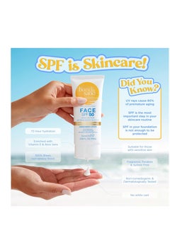 BONDI SANDS Bondi Sands Fragrance Free Daily Sunscreen Face Lotion SPF 50 | Hydrating UVA + UVB Protection, Non-Greasy, Gentle, Water Resistant | 2.53 Oz/75 mL  - Image 2