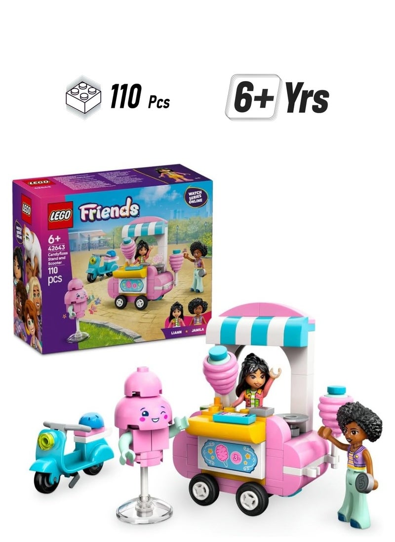LEGO LEGO Candyfloss Stand And Scooter - Building Set - Includes 2 Character Mini Dolls, Wheelable Food Cart And Accessories 42643  - Image 1
