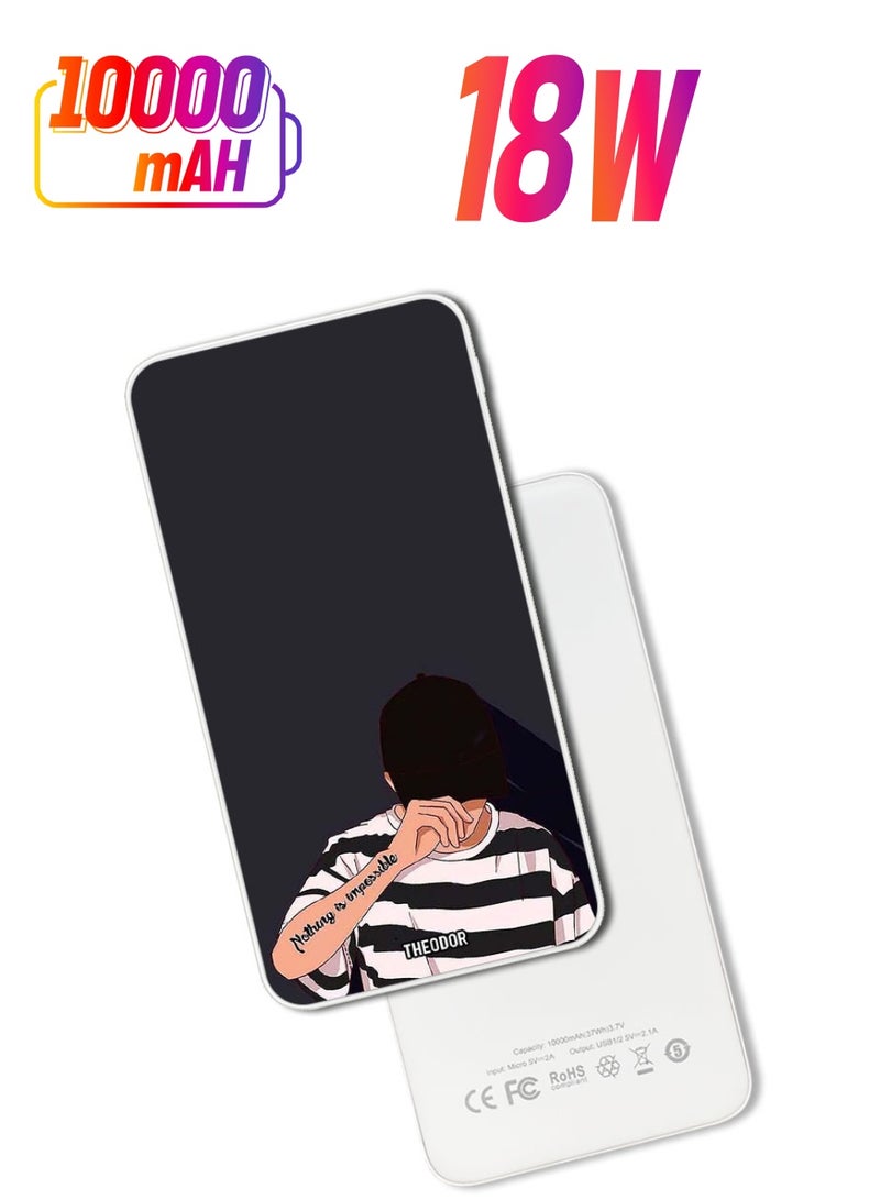 Theodor 10,000 mAh Super Fast Charging Ultra Compact Power Bank with Quick Charge & Power Delivery, Portable Charger For iPhone and Android Nothing Is Impossible 1 - Image 1