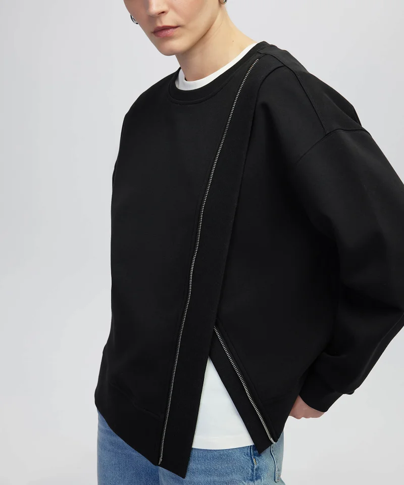 Ipekyol  Sweatshirt with Asymmetric Zipper for Women | Best Price UAE