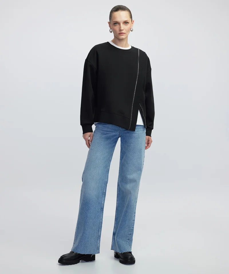 Ipekyol  Sweatshirt with Asymmetric Zipper for Women | Best Price UAE
