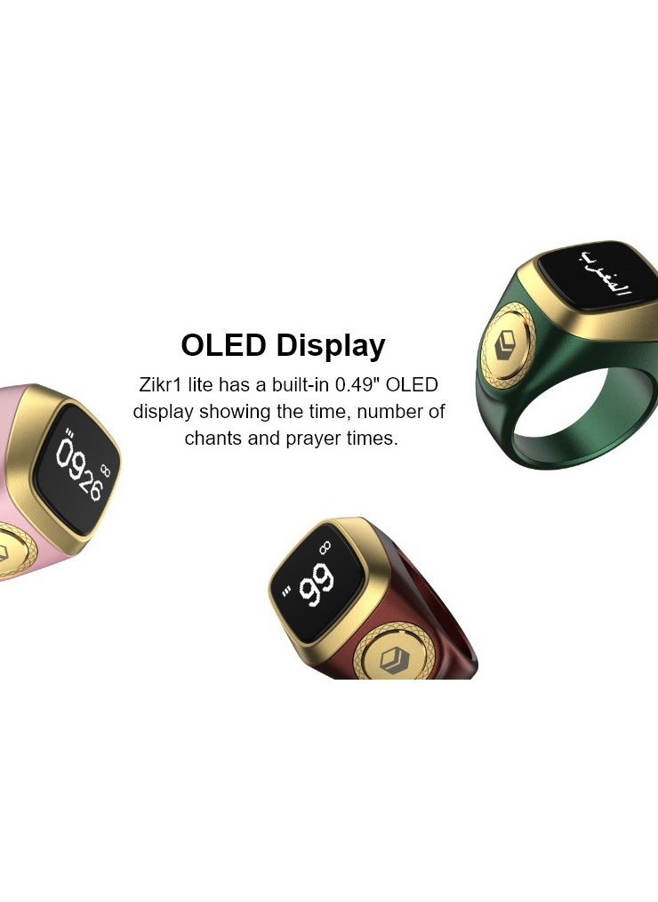 iQIBLA - 20mm Zikr Ring Smart Ring with Vibration Reminder Tasbih Counter and Bluetooth Connection for Exclusive IQIBLA App and 5 Daily Prayer Reminders - Image 1