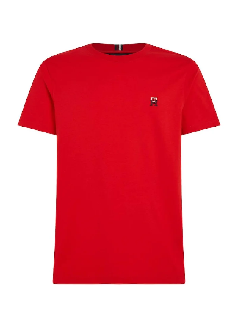 TOMMY HILFIGER Men's Short Sleeves T-Shirt - Cotton, Red