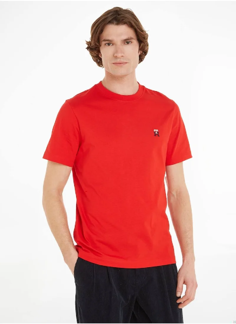 تومي هيلفيغر Men's Short Sleeves T-Shirt - Cotton, Red