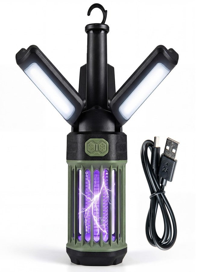 Tangkula 3-Petal Foldable Bug Zapper, Outdoor Mosquito Zapper Lamp with Adjustable Lighting Modes & Safety Netting, Portable Mosquito Trap Fly Zapper with Type-C Rechargeable for Camping, Patio, Yard - Image 1