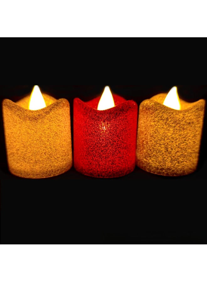 YIHANG Led Electronic Candle Gold Plated Silver Powder Wrapped Gold Powder Wave Mouth Birthday Candle Christmas Halloween Candle Lamp - Image 2