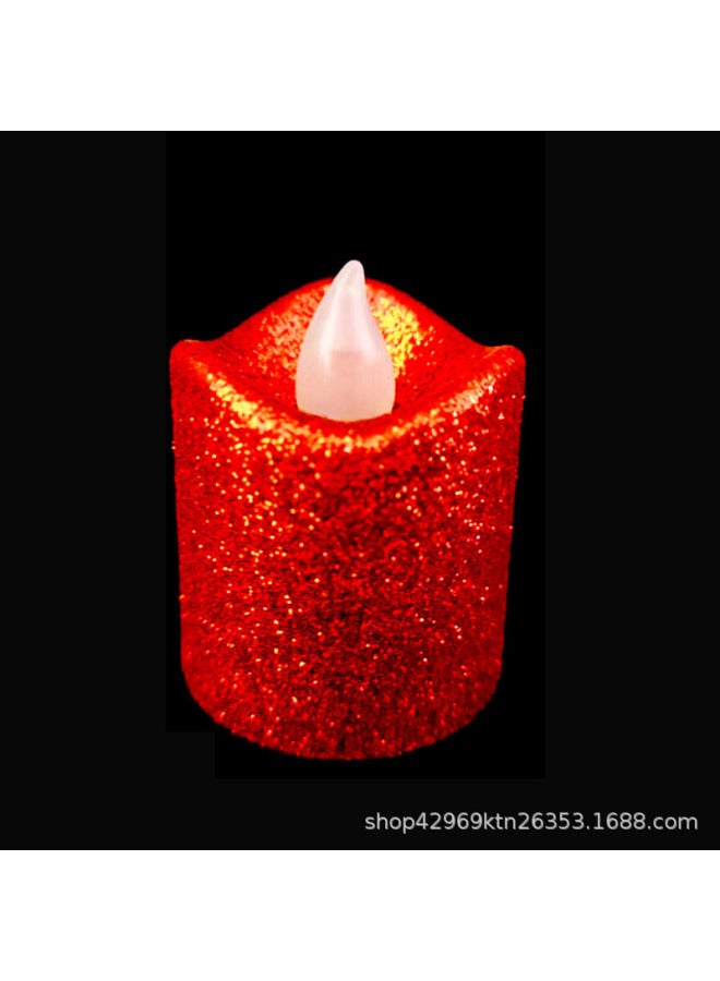 YIHANG Led Electronic Candle Gold Plated Silver Powder Wrapped Gold Powder Wave Mouth Birthday Candle Christmas Halloween Candle Lamp - Image 1