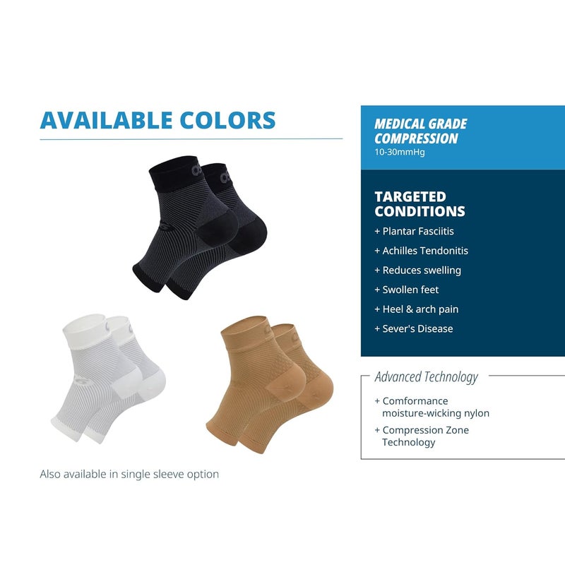 OS1st FS6 Plantar Fasciitis Foot Sleeves (One Pair) for Plantar Fasciitis Pain, Heel and Arch Pain, and Arch Support - Image 4