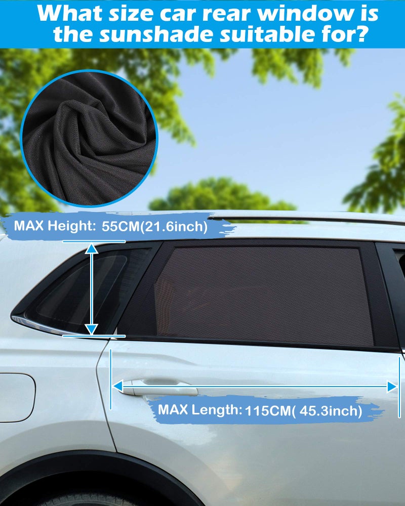 Tevlaphee Car Sun Shade 2 Pack,Car Window Shades for Kids Baby Pet UV Rays/Sunlight Protection - Image 2
