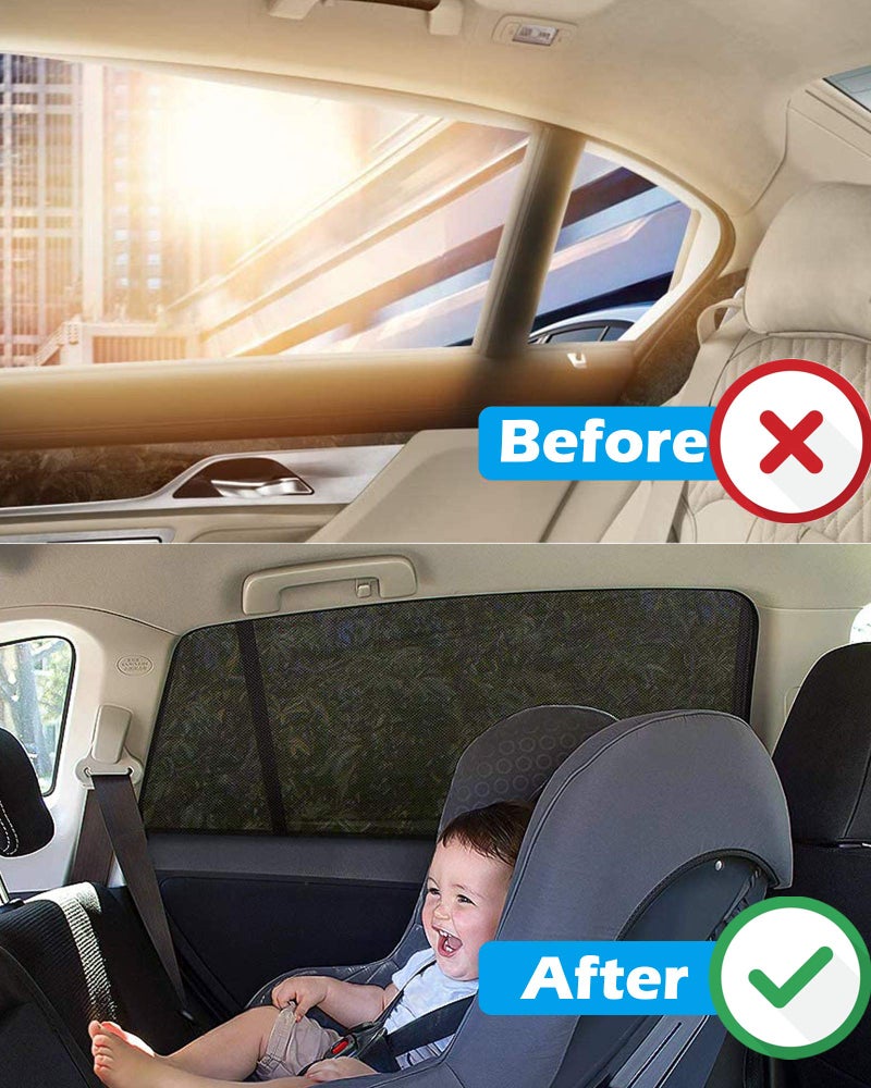 Tevlaphee Car Sun Shade 2 Pack,Car Window Shades for Kids Baby Pet UV Rays/Sunlight Protection - Image 5