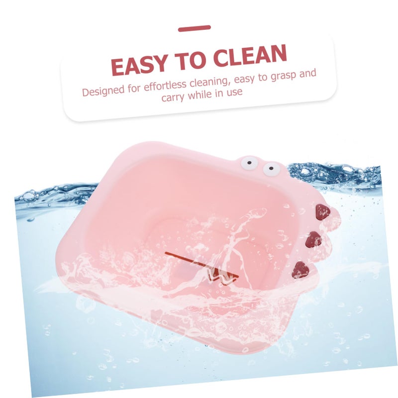 Portable Baby Wash Basin Lightweight Pink Cartoon Design For Home And Travel - Image 4