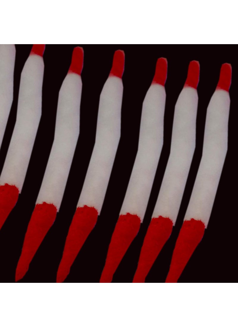 DEV POOJA STORE Dev Pooja Store Pure Long Cotton Wicks Pooja Rui Batii 200 PieceColor White red Pure White Cotton Long Wicks Kesar Pooja Batti Red  - Image 3
