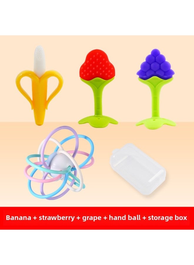 Baby Toys 6-12 Months 1 0 To 1 And A Half Years Old Baby Entrance 5 Boys And Girls 9 Grip Training Puzzle Early Education 6-Color:Deer + Grape + Hand Ball + Storage Box - Image 5