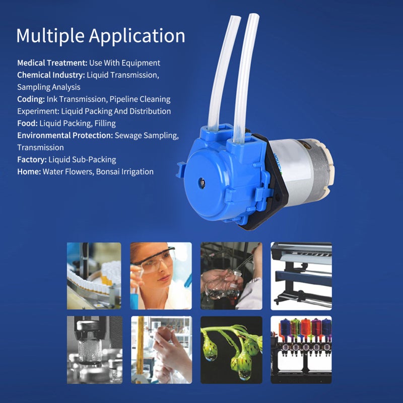 Peristaltic Pump 24V 5.2-90ml/min Low Noise - Low Pulse Flow Control Pump for Medical Agricultural Laboratory Scientific Research - Image 2