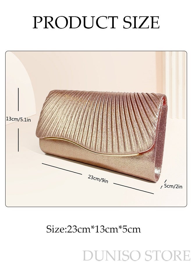 DUNISO - Women Shiny Glitter Evening Clutch Crossbody Bag Envelope Handbag Chain Purse for Wedding Formal Cocktail Party - Image 1