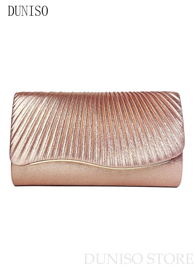 DUNISO - Women Shiny Glitter Evening Clutch Crossbody Bag Envelope Handbag Chain Purse for Wedding Formal Cocktail Party - Image 1