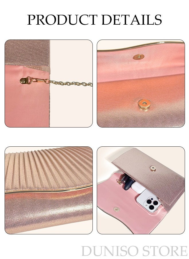 DUNISO - Women Shiny Glitter Evening Clutch Crossbody Bag Envelope Handbag Chain Purse for Wedding Formal Cocktail Party - Image 1