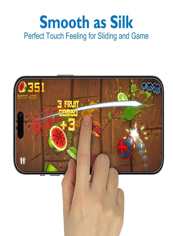 Mothca Matte Glass Full Coverage Screen Protector for iPhone 15 Pro Max 6.7-inch, Anti-Glare Anti-Fingerprint Black Edge Tempered Glass Film with Easy Installation Tool, Case Friendly, Smooth as Silk - Image 5