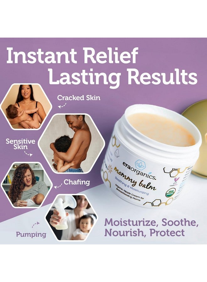 Era Organics Soothing Nipple Butter Breastfeeding Cream - Calming And Moisturizing For Chapped, Sensitive Skin - Usda Organic Nipple Cream For Breastfeeding - Baby Friendly Organic Nipple Balm - Image 3