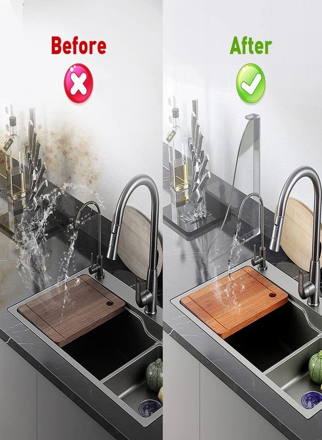 Abnaok 2PCS Bathtub Shower Splash Guard, Large Bathroom Bath Tub Splash Guards Arcylic Tub Corner Guard Shower Bathtub Guard with Adhesive Tape for Bathroom Restroom - Image 5