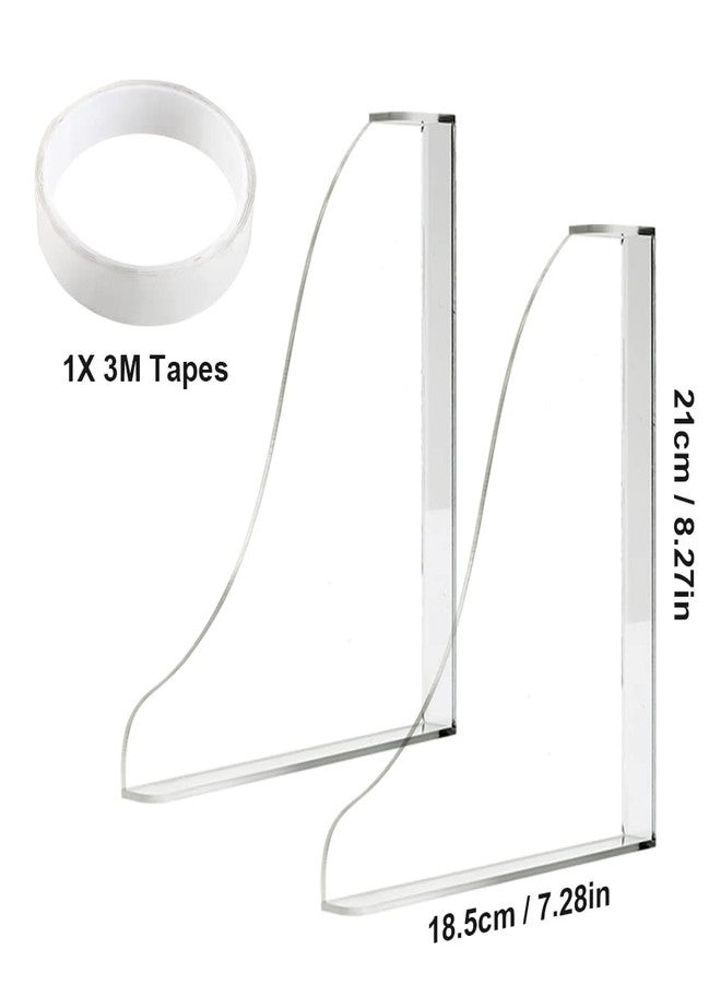 Abnaok 2PCS Bathtub Shower Splash Guard, Large Bathroom Bath Tub Splash Guards Arcylic Tub Corner Guard Shower Bathtub Guard with Adhesive Tape for Bathroom Restroom - Image 2