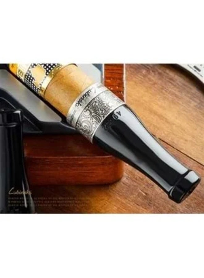 LUBINSKI Cigar Mouthpiece Set for Men & Women – Portable 4 Size Cigar Holder with Gift Box, Black - Image 2