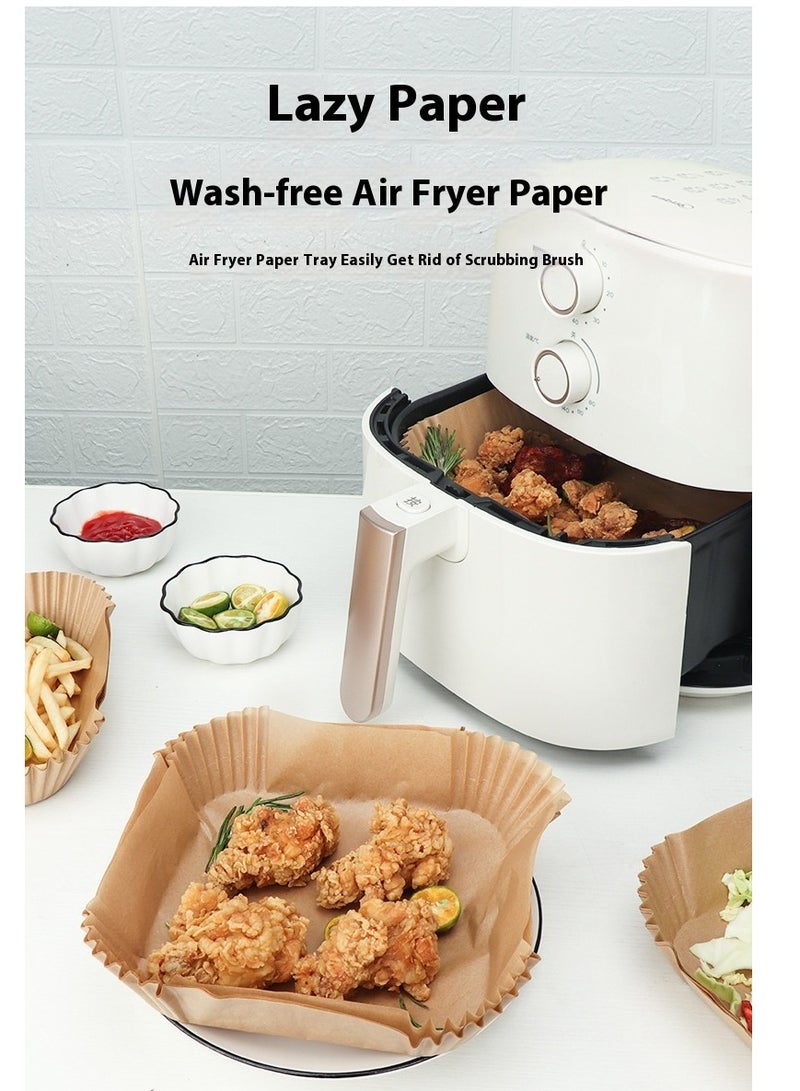 Square Air Fryer, disposable household baking air fryer paper silicone paper tray oil absorbent paper food pad baking - Image 1
