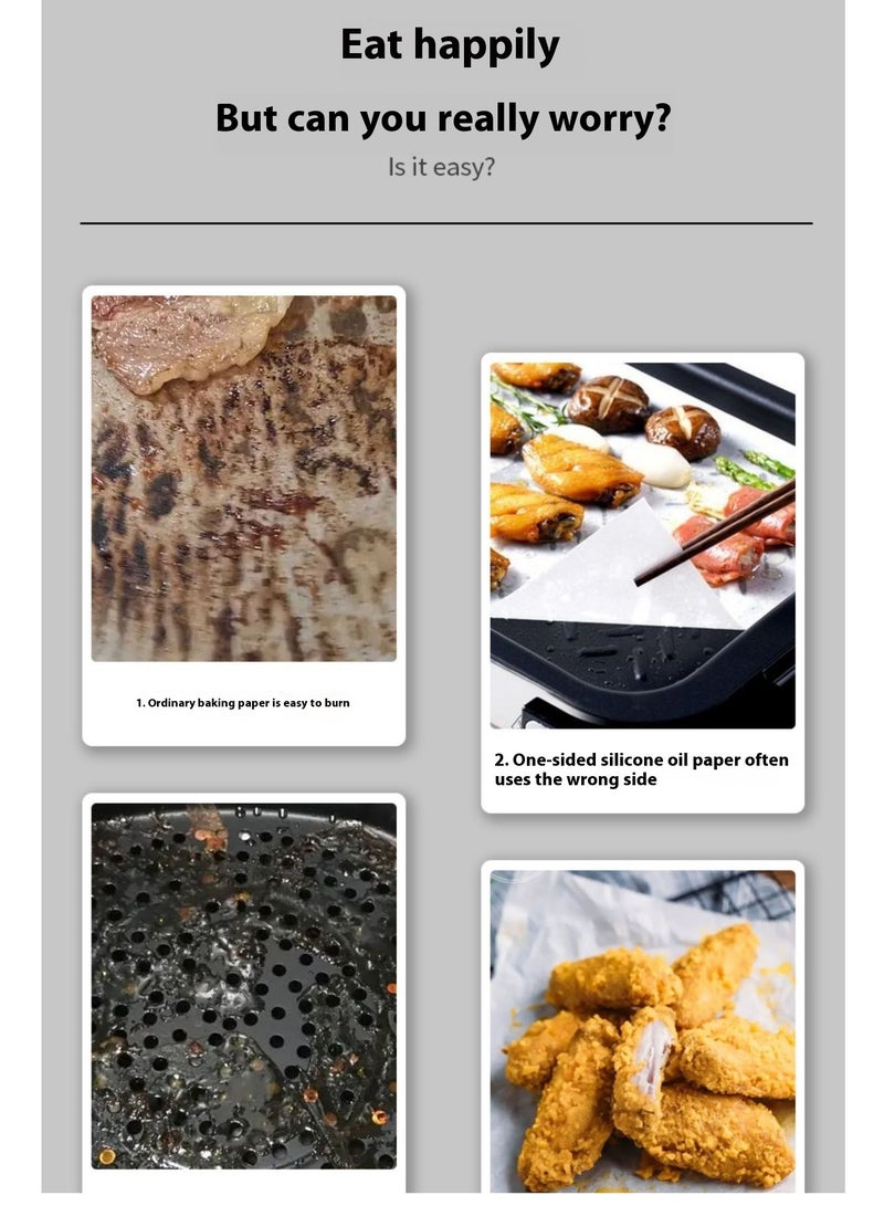 Square Air Fryer, disposable household baking air fryer paper silicone paper tray oil absorbent paper food pad baking - Image 2