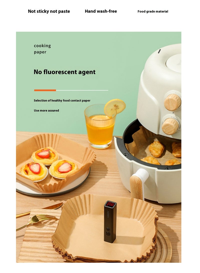 Square Air Fryer, disposable household baking air fryer paper silicone paper tray oil absorbent paper food pad baking - Image 3