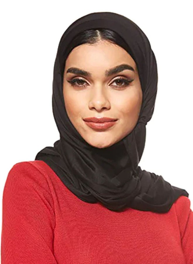 SHOPI حجاب شيلة مرن أسود - Image 1