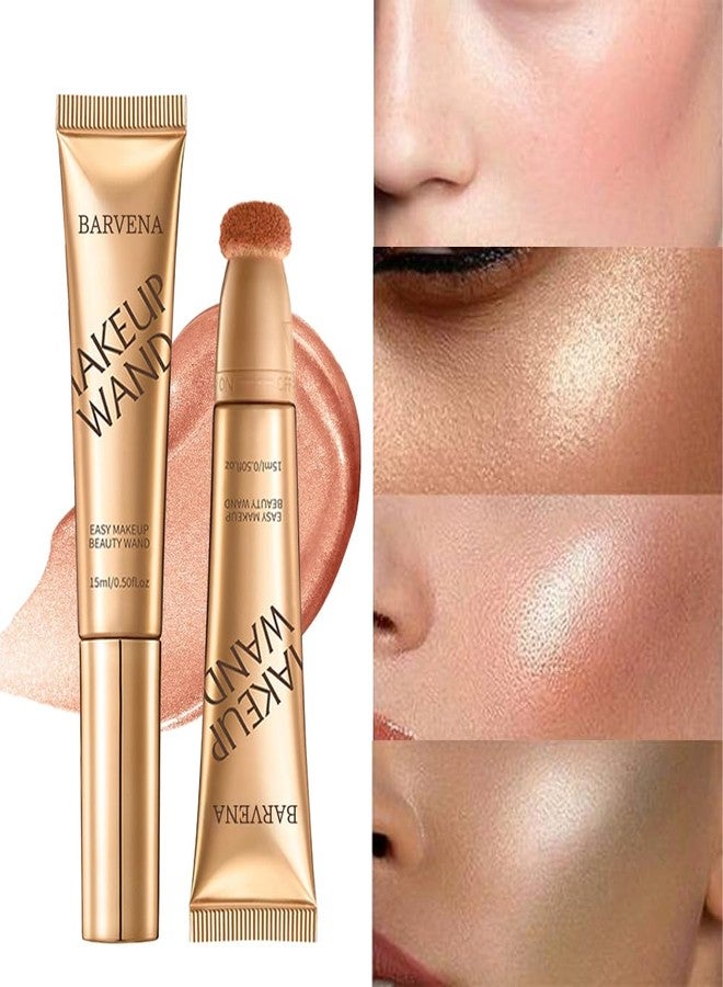 BARVENA Liquid Highlighter Wand，Liquid Highlighter Makeup Wand For Luminous, Glowing Skin, Buildable Formula, Vegan & Cruelty-Free Highlighter stick (Rose Ember) - Image 3