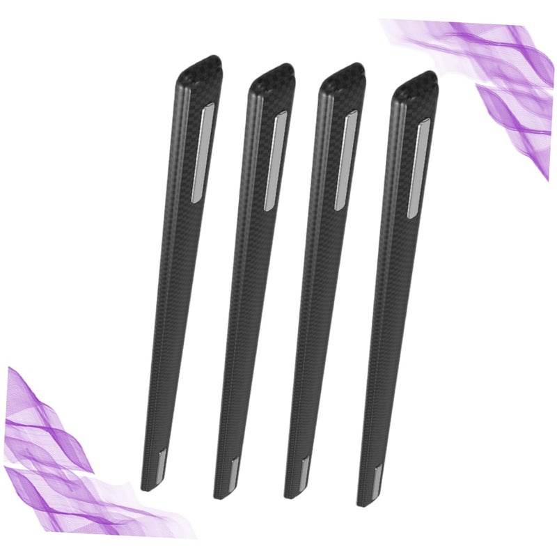 4Pcs Car Door Edge Guards Flexible Rubber Bumper Protection Strips Black Carbon - Image 4