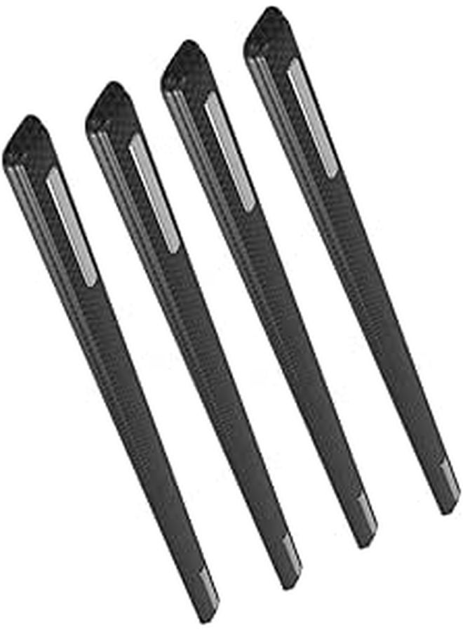 4Pcs Car Door Edge Guards Flexible Rubber Bumper Protection Strips Black Carbon - Image 1