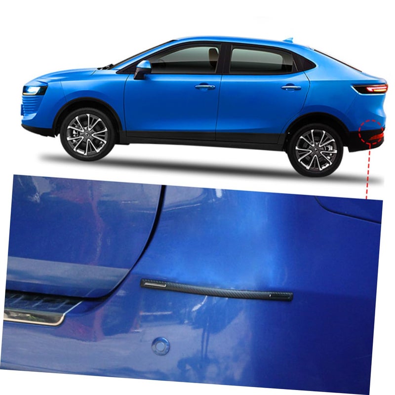 4Pcs Car Door Edge Guards Flexible Rubber Bumper Protection Strips Black Carbon - Image 5