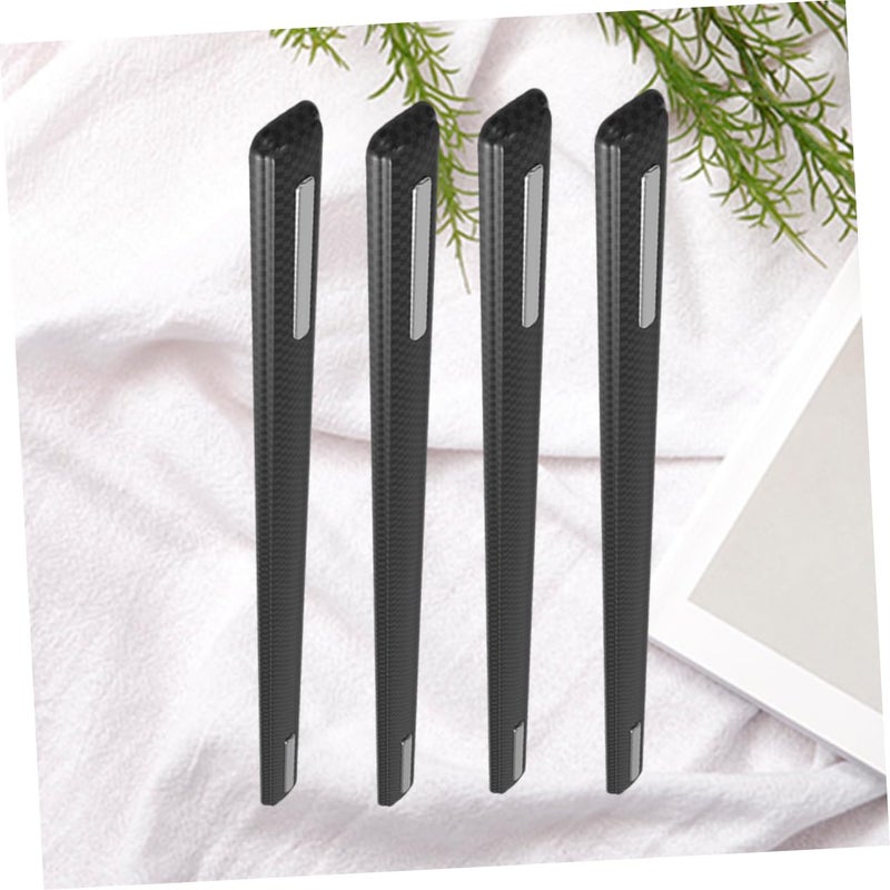 4Pcs Car Door Edge Guards Flexible Rubber Bumper Protection Strips Black Carbon - Image 3