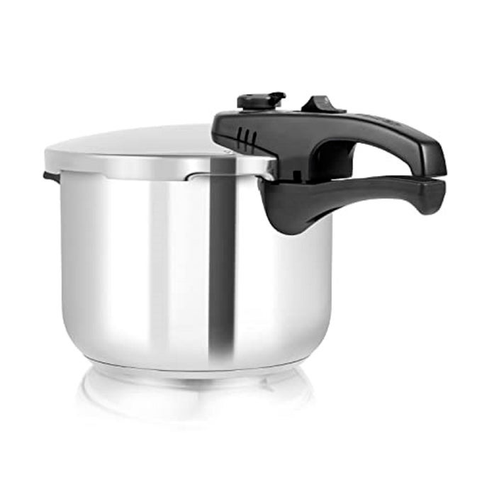 T80244 6L22CM PRESSURE COOKER WITH STEAMER BASKET STAINLESS STEEL SILVER