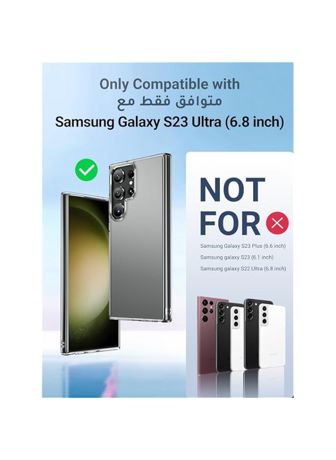 UGREEN Samsung Galaxy S23 Ultra 5G Matte Clear Case (6.8 inch), Zero-Fingerprints Anti-scratch Matte Back Cover, Slim and Soft TPU S23 Ultra Protector, Full Coverage Drop Proof for Samsung S23 Ultra
