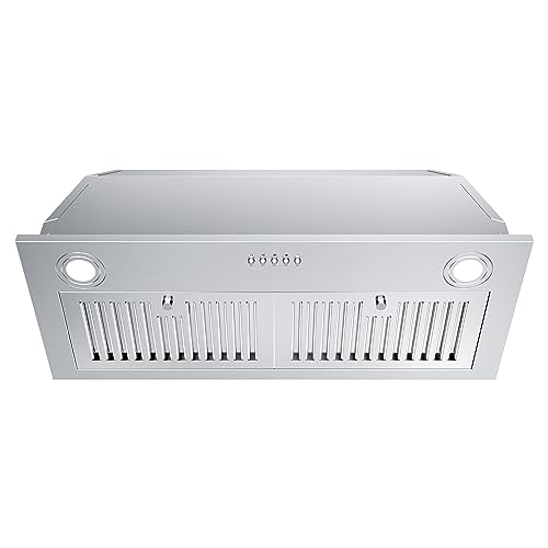 FIREGAS Range Hood Insert 30 inch, Built-in Kitchen Hood with 600 CFM, Ducted/Ductless Convertible Kitchen Vent Hood, Stainless Steel Stove Hood with Push Button, Baffle Filters and Charcoal Filters - Image 1