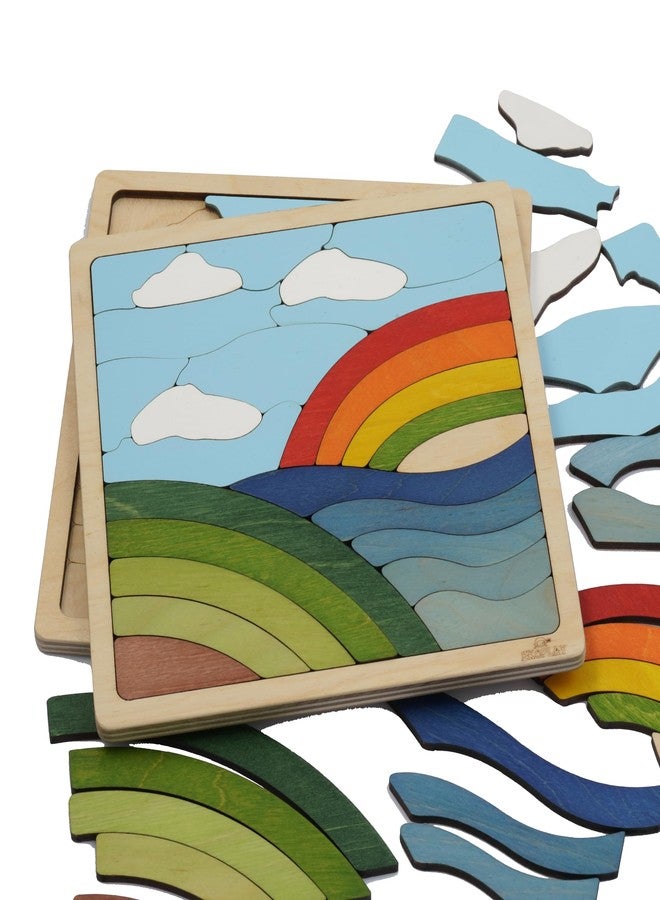 EKOPLAY Rainbow Puzzle for Kids | 25 Pieces Wooden Jigsaw Puzzle | Learning Toy and Gift for Boys Girls Ages 3 Years and Above - Image 5