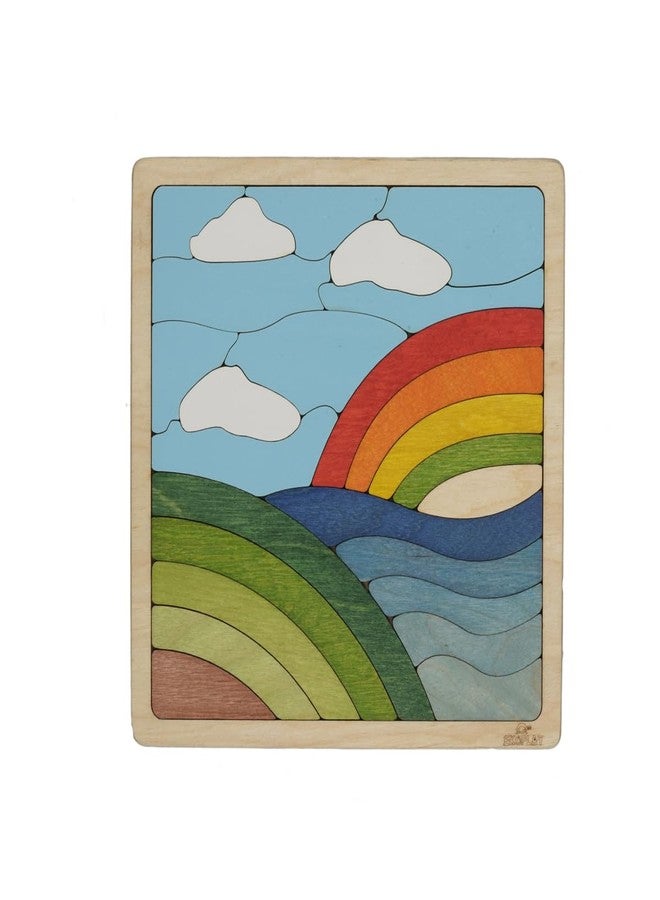 EKOPLAY Rainbow Puzzle for Kids | 25 Pieces Wooden Jigsaw Puzzle | Learning Toy and Gift for Boys Girls Ages 3 Years and Above - Image 1